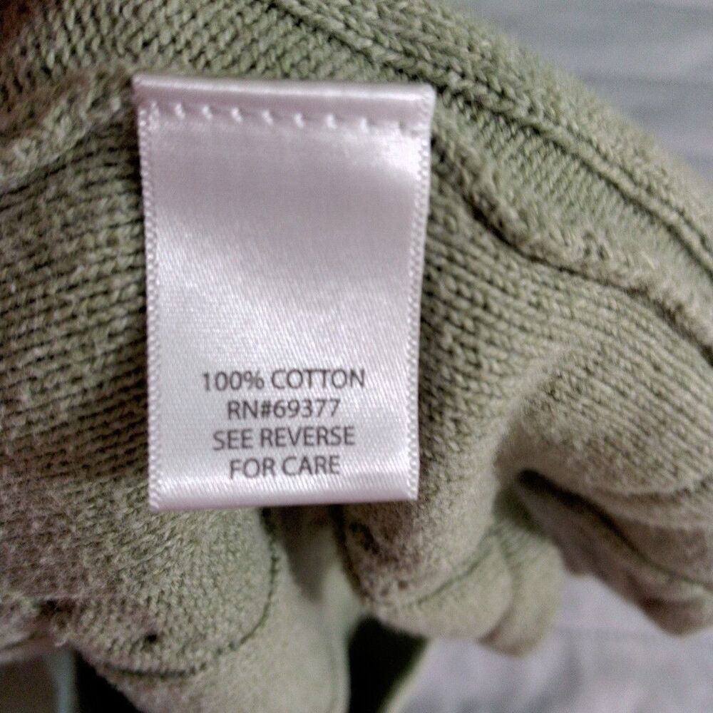 Croft & Barrow Womens Large Cardigan Sweater Green 1/4 Button V Neck 3/4 Sleeve - Picture 8 of 9